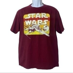 Star Wars Men’s T Shirt Red Burgundy Short Sleeve Sz L